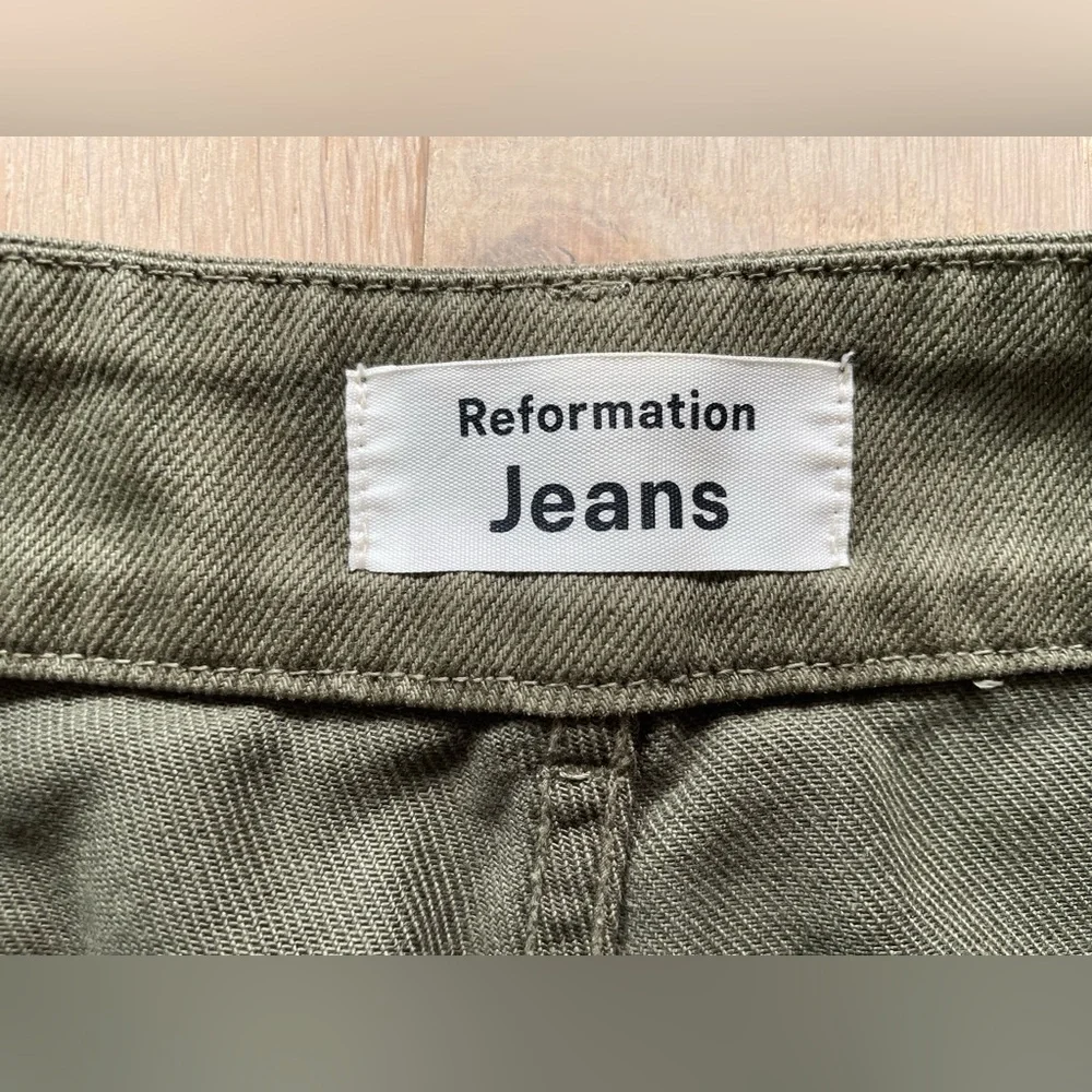 Reformation Jeans marine Jean, army green wash - size 28 - Picture 2 of 8